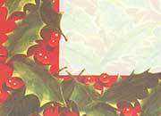 carta Carta personaizzata con cornice -holly- per stampanti laser & inkjet. Formato a4 (21x29,7 cm), 95gr x mq, personalizzata a tema DEC594x100