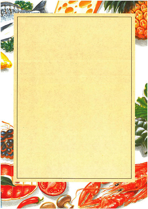 carta Carta personalizzata con cornice -banquet- per stampanti laser & inkjet. Formato a4 (21x29,7 cm), 95gr x mq, personalizzata a tema.