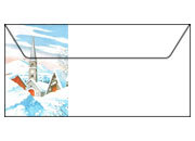 carta Busta 11x22cm -white village- Per stampanti laser & inkjet. Formato DL (220x110mm), personalizzate a tema DEC63x25