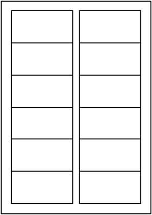 carta Biglietto da visita, bianco, 45x85mm per stampanti laser & inkjet. Con bordo liscio, i biglietti sono posti su un foglio A4 con adesivo removibile. Dopo la stampa possono essere facilmente staccati senza traccia di colla sul retro. Da un  foglio A4 si ottengono 12 biglietti da visita 85x45mm  200gr.