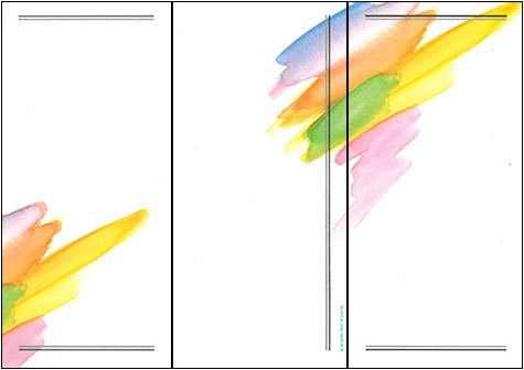 carta Cartoncino piegato in 3 con cornice -shade- per stampanti laser & inkjet. Foglio A4 piegabile in A5, 165gr x mq, personalizzata a tema.