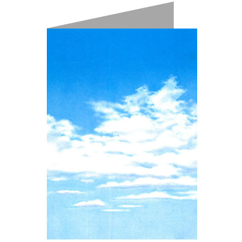 carta cartoncino piegato in 2 con soggetto -sky- per stampanti laser & inkjet. Foglio A4 piegabile in A5, 165gr x mq, personalizzata a tema.