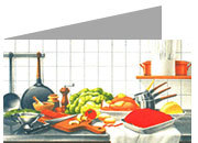 carta cartoncino piegato in 2 con soggetto -culinary art- per stampanti laser & inkjet. Foglio A4 piegabile in A5, 165gr x mq, personalizzata a tema DEC867x70