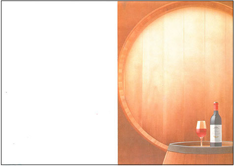 carta cartoncino piegato in 2 con soggetto -wine tasting- per stampanti laser & inkjet. Foglio A4 piegabile in A5, 165gr x mq, personalizzata a tema.