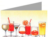 carta cartoncino piegato in 2 con soggetto -drink- per stampanti laser & inkjet. Foglio A4 piegabile in A5, 165gr x mq, personalizzata a tema DEC872x70