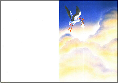 carta cartoncino piegato in 2 con soggetto -birth- per stampanti laser & inkjet. Foglio A4 piegabile in A5, 165gr x mq, personalizzata a tema.