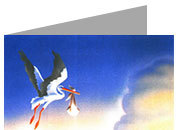 carta cartoncino piegato in 2 con soggetto -birth- per stampanti laser & inkjet. Foglio A4 piegabile in A5, 165gr x mq, personalizzata a tema DEC873x70