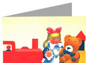 carta cartoncino piegato in 2 con soggetto -toys- per stampanti laser & inkjet. Foglio A4 piegabile in A5, 165gr x mq, personalizzata a tema DEC876x70