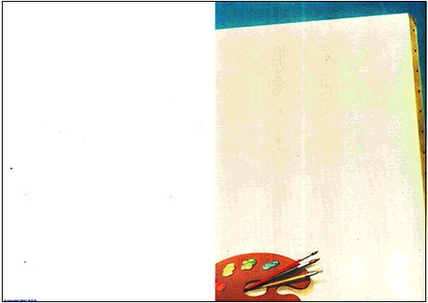 carta cartoncino piegato in 2 con soggetto -art- per stampanti laser & inkjet. Foglio A4 piegabile in A5, 165gr x mq, personalizzata a tema.