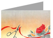 carta cartoncino piegato in 2 con soggetto -inauguration- per stampanti laser & inkjet. Foglio A4 piegabile in A5, 165gr x mq, personalizzata a tema DEC880x70