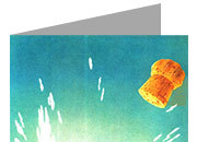 carta cartoncino piegato in 2 con soggetto -champagne- per stampanti laser & inkjet. Foglio A4 piegabile in A5, 165gr x mq, personalizzata a tema DEC884x70