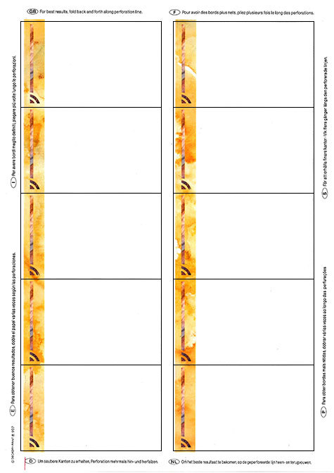 carta Biglietto da visita 54x85mm, cornice -borghese- Per stampanti laser & inkjet. Da un  foglio A4 si ottengono 10 biglietti da visita 85x54mm, 185gr.