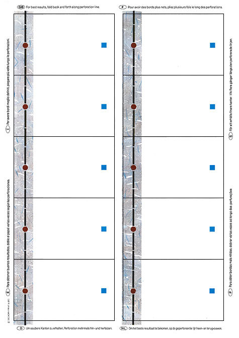 carta Biglietto da visita 54x85mm, cornice -nara- Per stampanti laser & inkjet. Da un  foglio A4 si ottengono 10 biglietti da visita 85x54mm, 185gr.