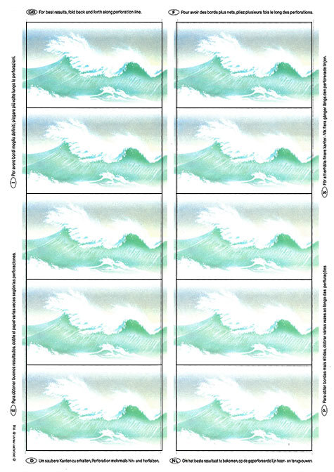 carta Biglietto da visita 54x85mm -sea- per stampanti laser & inkjet. Da un  foglio A4 si ottengono 10 biglietti da visita 85x54mm.