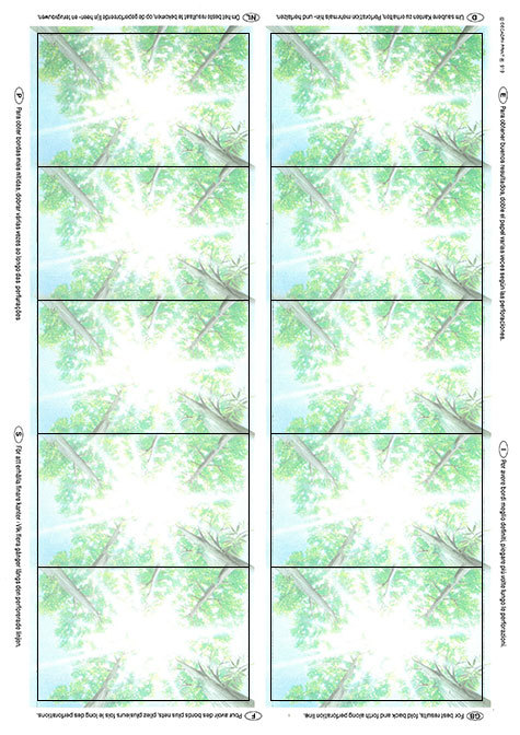 carta Biglietto da visita 54x85mm -undergrowth- per stampanti laser & inkjet. Da un  foglio A4 si ottengono 10 biglietti da visita 85x54mm.