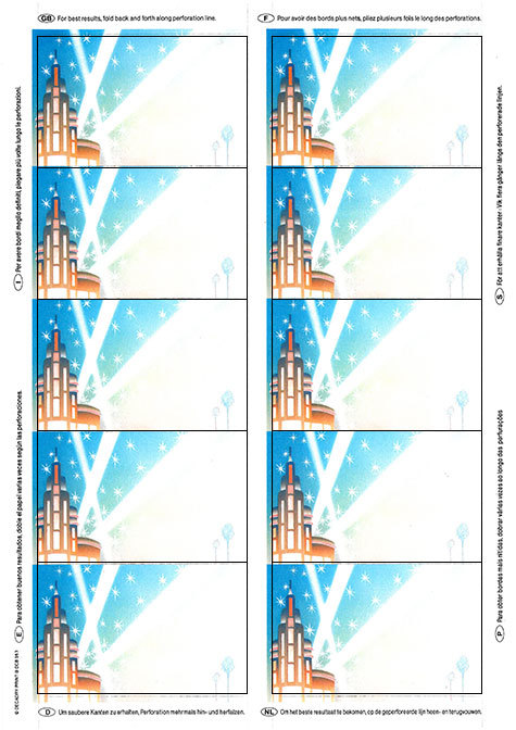 carta Biglietto da visita 54x85mm -holliwood- per stampanti laser & inkjet. Da un  foglio A4 si ottengono 10 biglietti da visita 85x54mm.