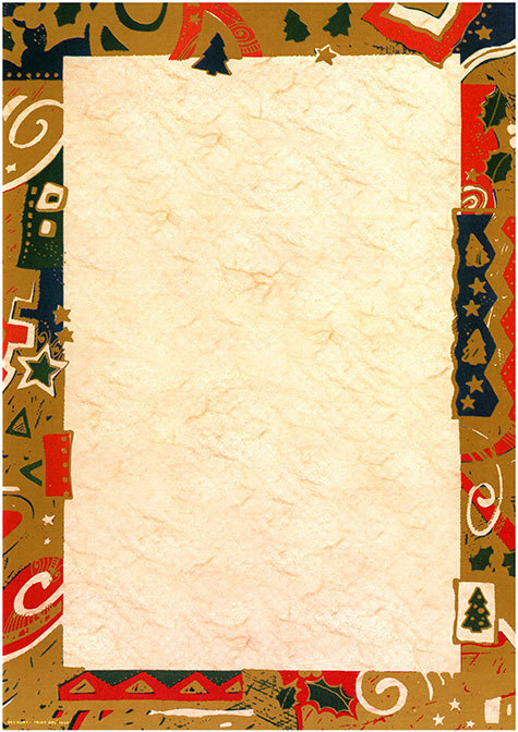 carta Carta personaizzata con cornice -copper christmas border- per stampanti laser & inkjet. Formato a4 (21x29,7 cm), 95gr x mq, personalizzata a tema.