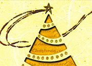 carta Biglietti di partecipazione a tema natalizio -golden fir- DEC1037.
