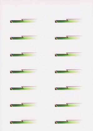 carta Etichette autoadesive in carta, GREEN FLASH, 38x99mm 14 etichette per foglio, adesivo permanente, angoli retti, per stampanti Ink-Jet, Laser e fotocopiatrici.