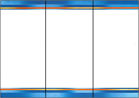 carta Cartoncino piegato in 3 con cornice -rythmic blue- per stampanti laser & inkjet. Foglio A4 piegabile in A5, 165gr x mq, personalizzata a tema.