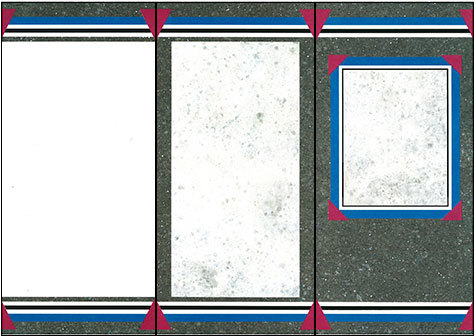carta Cartoncino piegato in 3 con cornice -official- per stampanti laser & inkjet. Foglio A4 piegabile in A5, 165gr x mq, personalizzata a tema.