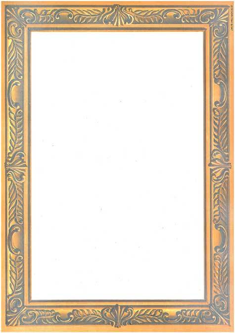 carta Carta personalizzata con cornice -frame- per stampanti laser & inkjet. Formato a4 (21x29,7 cm), 95gr x mq, personalizzata a tema.