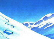 carta Carta personalizzata con soggetto -skiing- per stampanti laser & inkjet. Formato a4 (21x29,7 cm), 95gr x mq, personalizzata a tema DEC577x100