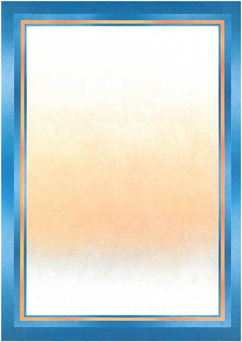 carta Carta personalizzata con cornice -rythmic blue- per stampanti laser & inkjet. Formato a4 (21x29,7 cm), 95gr x mq, personalizzata a tema.