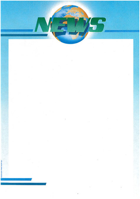 carta Carta personalizzata con soggetto -news- per stampanti laser & inkjet. Formato a4 (21x29,7 cm), 95gr x mq, personalizzata a tema.