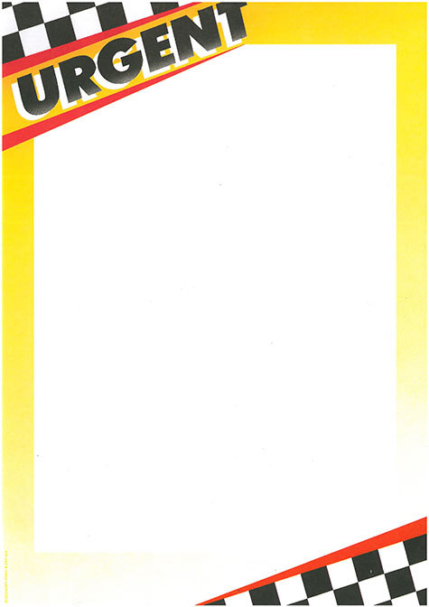 carta Carta personalizzata con soggetto -urgent- per stampanti laser & inkjet. Formato a4 (21x29,7 cm), 95gr x mq, personalizzata a tema.