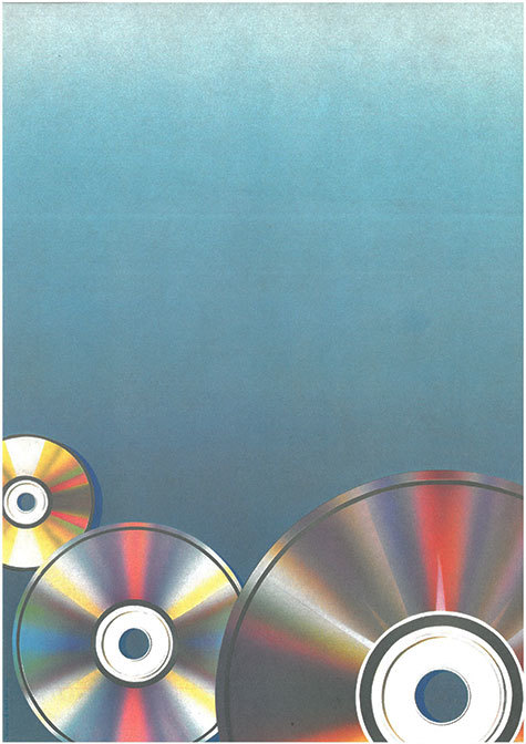 carta Carta personalizzata con soggetto -cd rom- per stampanti laser & inkjet. Formato a4 (21x29,7 cm), 95gr x mq, personalizzata a tema.