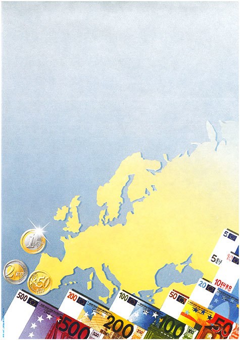 carta Carta personalizzata con soggetto -euro map- per stampanti laser & inkjet. Formato a4 (21x29,7 cm), 95gr x mq, personalizzata a tema.