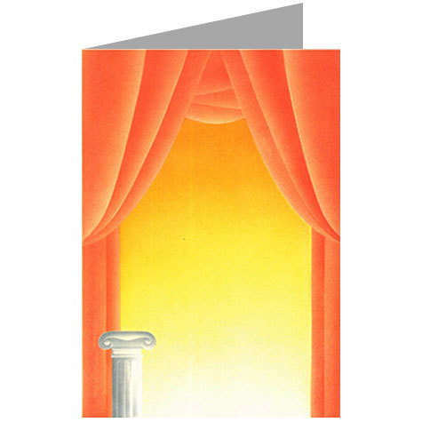 carta cartoncino piegato in 2 con soggetto -theatre- per stampanti laser & inkjet. Foglio A4 piegabile in A5, 165gr x mq, personalizzata a tema.