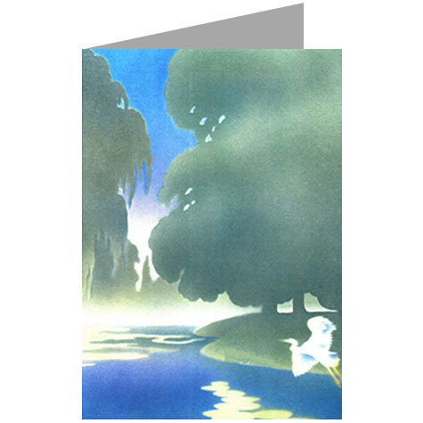 carta cartoncino piegato in 2 con soggetto -pond- per stampanti laser & inkjet. Foglio A4 piegabile in A5, 165gr x mq, personalizzata a tema.