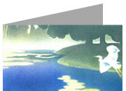 carta cartoncino piegato in 2 con soggetto -pond- per stampanti laser & inkjet. Foglio A4 piegabile in A5, 165gr x mq, personalizzata a tema.
