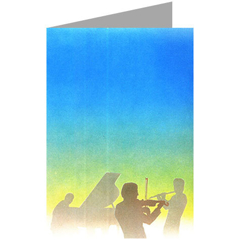 carta cartoncino piegato in 2 con soggetto -music- per stampanti laser & inkjet. Foglio A4 piegabile in A5, 165gr x mq, personalizzata a tema.