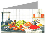 carta cartoncino piegato in 2 con soggetto -culinary art- DEC867x70.