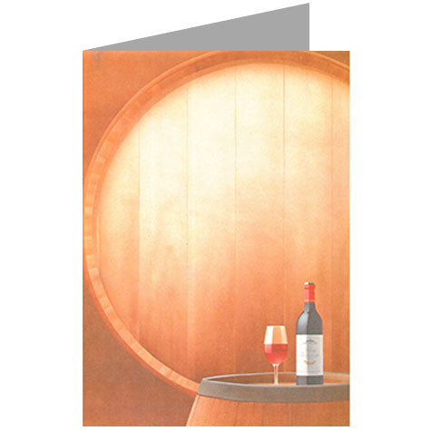 carta cartoncino piegato in 2 con soggetto -wine tasting- per stampanti laser & inkjet. Foglio A4 piegabile in A5, 165gr x mq, personalizzata a tema.