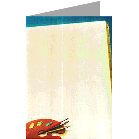 carta cartoncino piegato in 2 con soggetto -art- per stampanti laser & inkjet. Foglio A4 piegabile in A5, 165gr x mq, personalizzata a tema.