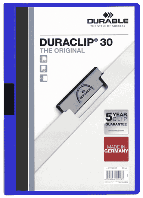 gbc Duraclip 30, BLU Capacit� da 1 a 30 fogli. Formato A4 (per fogli 21x29,7cm). 222707, 2227-07.