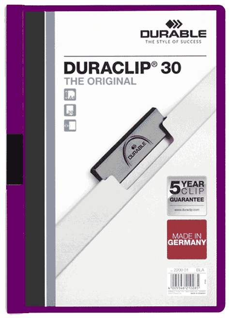 gbc Duraclip 30, VIOLA Capacit� da 1 a 30 fogli. Formato A4 (per fogli 21x29,7cm). 222712, 2227-12.
