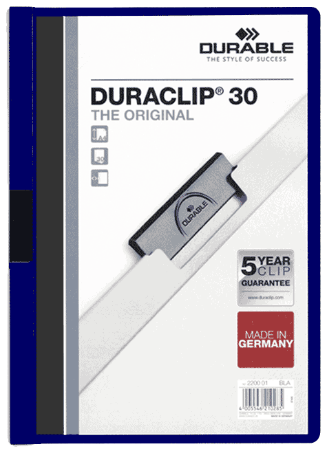 gbc Duraclip 30, BLU NOTTE Capacit� da 1 a 30 fogli. Formato A4 (per fogli 21x29,7cm). 222728, 2227-28.