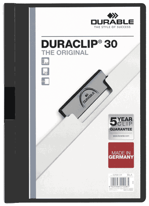 gbc Duraclip 30, GRIGIO ANTRACITE Capacit� da 1 a 30 fogli. Formato A4 (per fogli 21x29,7cm). 222757, 2227-57.