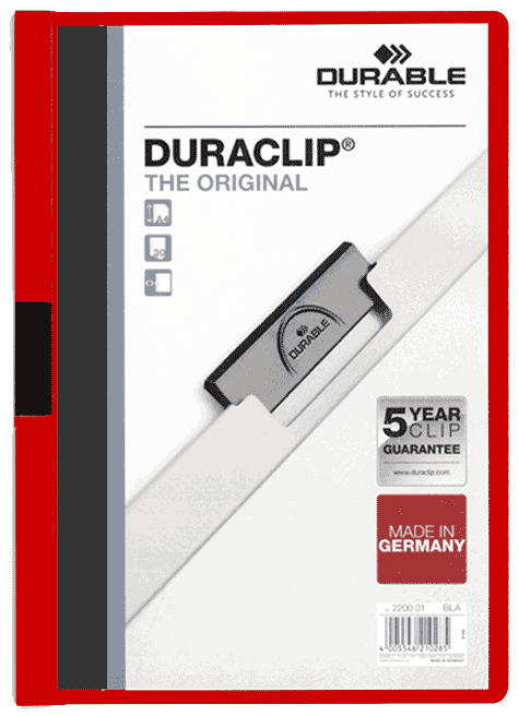 gbc Duraclip 60, ROSSO Capacit� da 1 a 60 fogli. Formato A4 (per fogli 21x29,7cm). 223803, 2238-03.