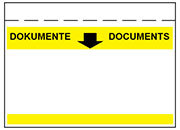 carta Tasca per documenti, 165x120mm, GIALLO Chiusura autoadesiva e striscia staccabile. Prodotto originale Svizzero. MADE IN SWITZERLAND.