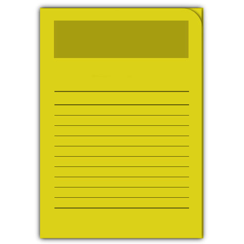 carta Ordo Volumino GIALLO INTENSO, 120gr-mq Dimensioni: 231x313mm. Con finestra 180x50mm, frontale con rigature, disponibile in 5 colori. Prodotto originale svizzero. MADE IN SWITZERLAND.