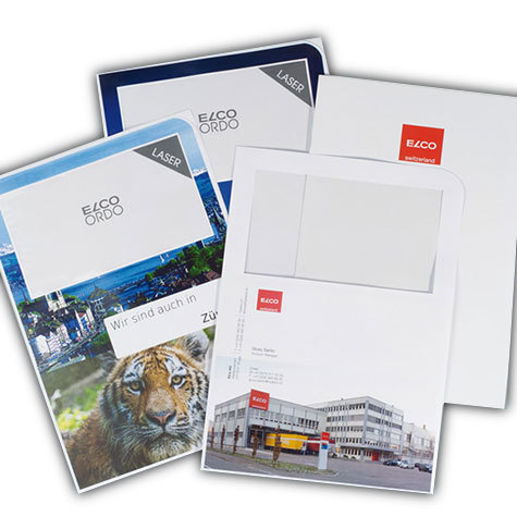 carta Ordo Laser BIANCO 120gr-mq Dimensioni: 220x310mm. Con finestra 180x100mm, frontale senza rigature, per stampanti laser. Prodotto originale svizzero. MADE IN SWITZERLAND.