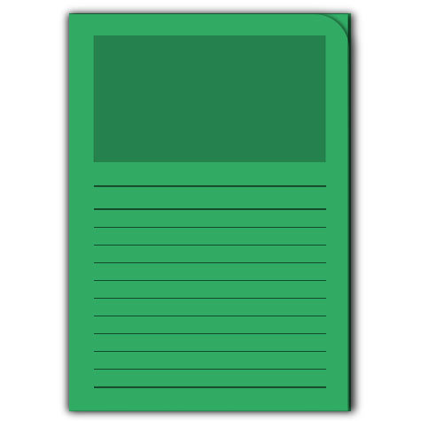 carta Ordo Classico VERDE SCURO, 120gr-mq Dimensioni: 220x310mm. Con finestra 180x100mm, frontale con rigature, disponibile in 16 colori. Prodotto originale svizzero. MADE IN SWITZERLAND.