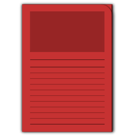 carta Ordo Classico ROSSO, 120gr-mq Dimensioni: 220x310mm. Con finestra 180x100mm, frontale con rigature, disponibile in 16 colori. Prodotto originale svizzero. MADE IN SWITZERLAND.