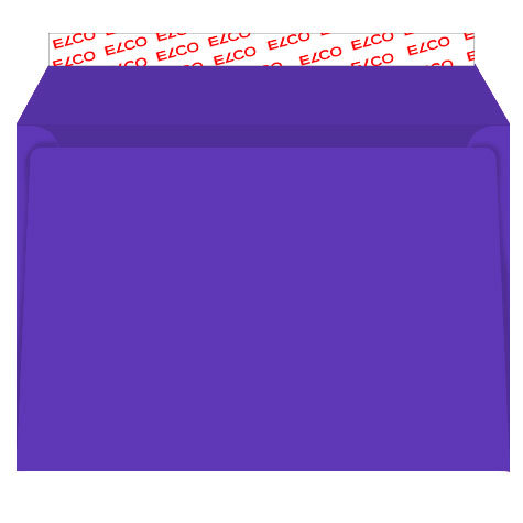 gbc Busta 162x114mm, 100gr-mq, VIOLA Serie Color, altezza pattella 35mm, chiusura in strip autoadesiva, senza finiestra. Prodotto originale Svizzero. MADE IN SWITZERLAND.